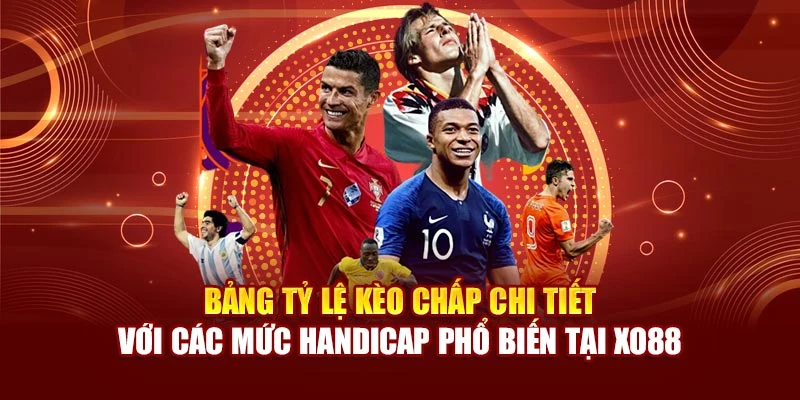 Bảng tỷ lệ kèo chấp chi tiết với các mức handicap phổ biến tại Xo88