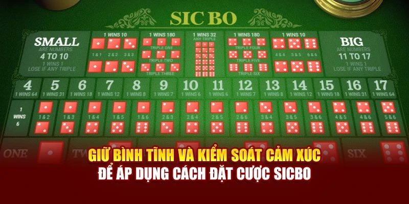 Giữ bình tĩnh và kiểm soát cảm xúc để áp dụng cách đặt cược Sicbo